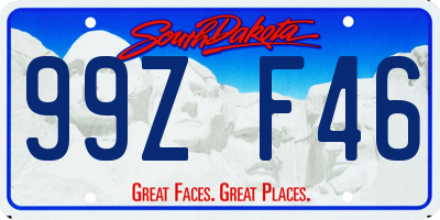 SD license plate 99ZF46