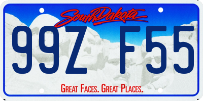 SD license plate 99ZF55