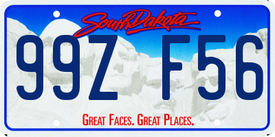 SD license plate 99ZF56