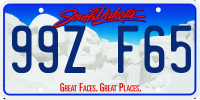 SD license plate 99ZF65