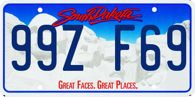 SD license plate 99ZF69