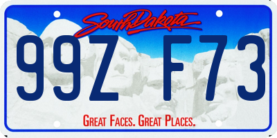 SD license plate 99ZF73
