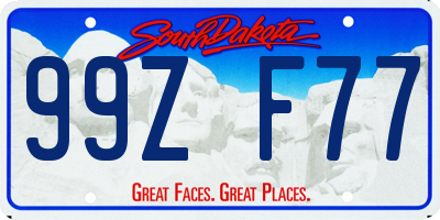 SD license plate 99ZF77