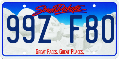 SD license plate 99ZF80