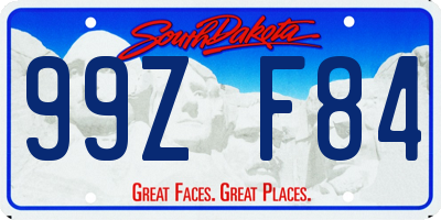 SD license plate 99ZF84