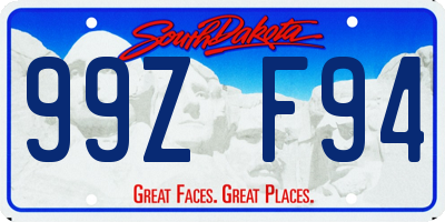 SD license plate 99ZF94