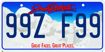 SD license plate 99ZF99