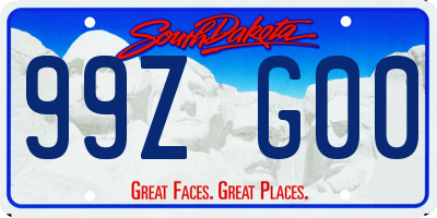 SD license plate 99ZG00