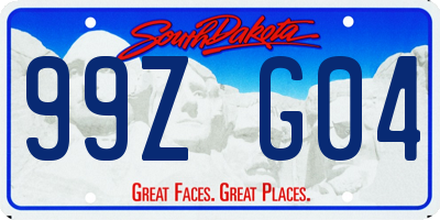 SD license plate 99ZG04