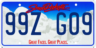 SD license plate 99ZG09