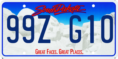 SD license plate 99ZG10