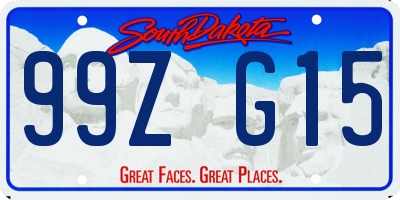 SD license plate 99ZG15