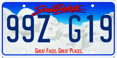 SD license plate 99ZG19