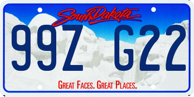 SD license plate 99ZG22