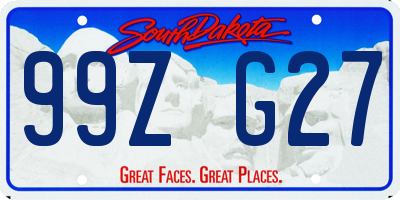 SD license plate 99ZG27