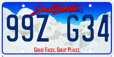 SD license plate 99ZG34