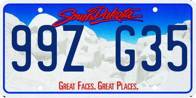 SD license plate 99ZG35