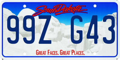 SD license plate 99ZG43