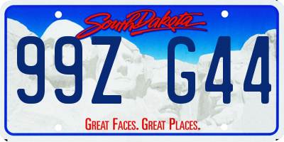 SD license plate 99ZG44
