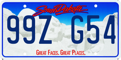 SD license plate 99ZG54