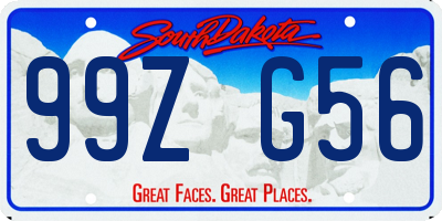 SD license plate 99ZG56
