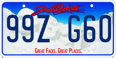 SD license plate 99ZG60