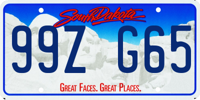 SD license plate 99ZG65