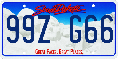SD license plate 99ZG66