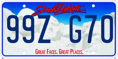 SD license plate 99ZG70