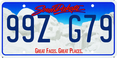 SD license plate 99ZG79