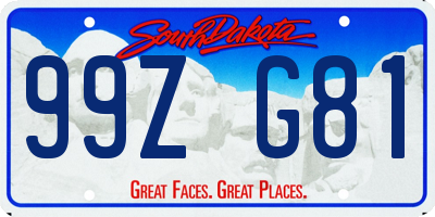SD license plate 99ZG81
