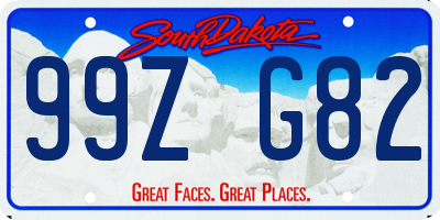 SD license plate 99ZG82