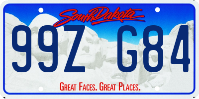 SD license plate 99ZG84