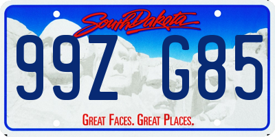 SD license plate 99ZG85