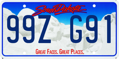 SD license plate 99ZG91
