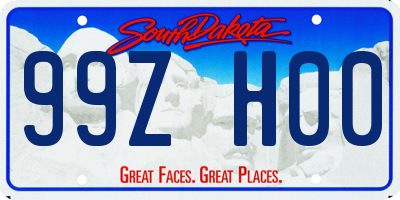 SD license plate 99ZH00