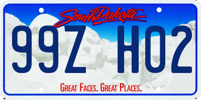 SD license plate 99ZH02