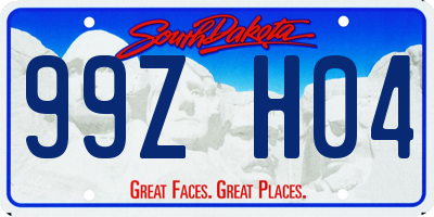 SD license plate 99ZH04