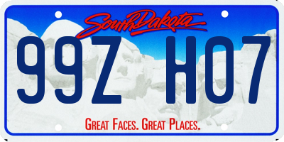 SD license plate 99ZH07