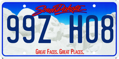 SD license plate 99ZH08
