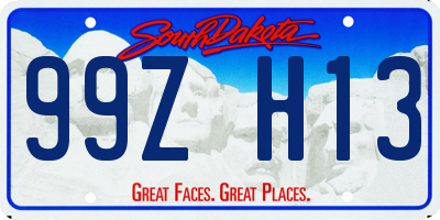 SD license plate 99ZH13