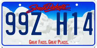 SD license plate 99ZH14