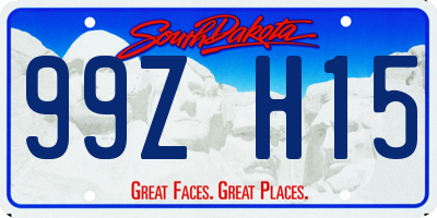 SD license plate 99ZH15