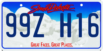 SD license plate 99ZH16