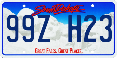 SD license plate 99ZH23
