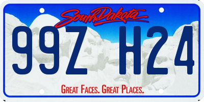 SD license plate 99ZH24