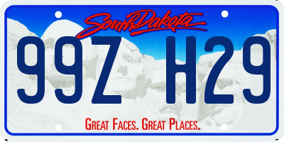 SD license plate 99ZH29