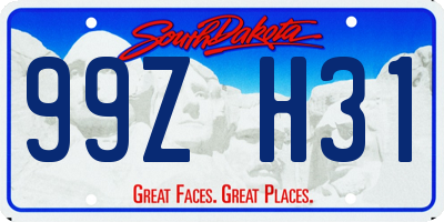 SD license plate 99ZH31