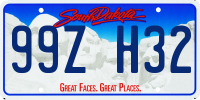 SD license plate 99ZH32