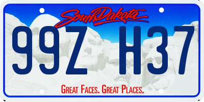 SD license plate 99ZH37